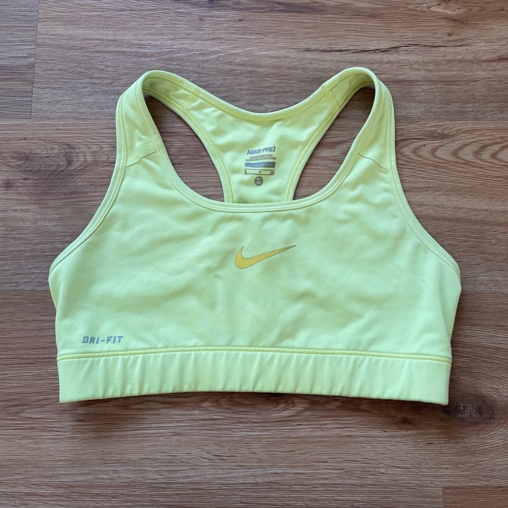 Nike sports bra yellow